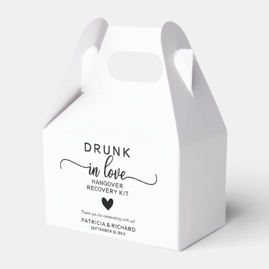 Drink in Love Wedding Hangover Kit Bedankdoosjes (Voorkant Zijde)