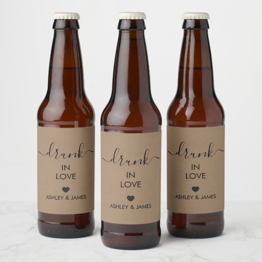 Drink in Love, Wedding Liquor, Alcohol Bier Etiket (Flessen)