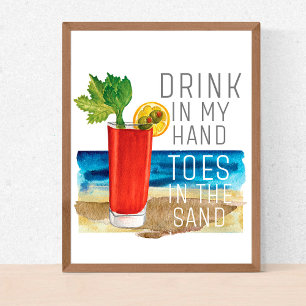 Drink in mijn hand citeert Nautical Beach Summer V Poster
