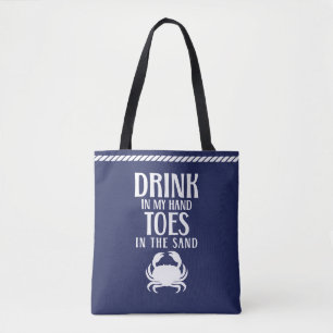 Drink In My Hand Quote Naustische Strand Zomer Zwe Draagtas
