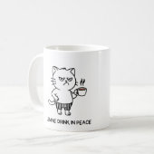 Drink in Vrede Introvert Koffie Grumpy Cat Mok (Voorkant links)