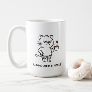 Drink in Vrede Introvert Koffie Mopperende Kat Mok