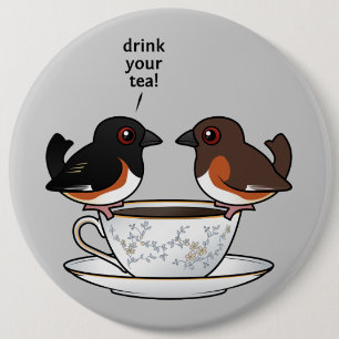 Drink je thee! ronde button 6,0 cm