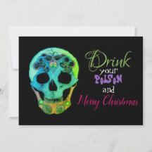 Drink je vergif en vrolijk kerstfeest uitnodiging