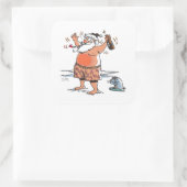 Drink kerststaartstickers vierkante sticker (Tas)