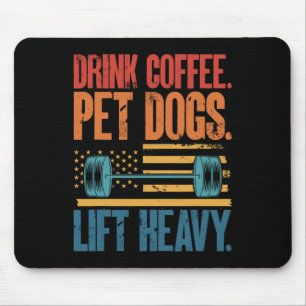 Drink Koffie Aai Honden Til Zwaar Bodybuilding Gew Muismat