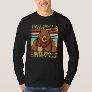 Drink Koffie Beer Mensen haten dierlijke Humor T-shirt