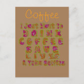 Drink Koffie Bespaar Levens En Neem Selfies Kunstd Briefkaart (Voorkant)
