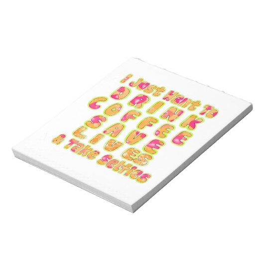 Drink Koffie Bespaar Levens En Neem Selfies Kunstd Notitieblok (Gedraaid)