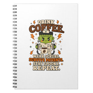 Drink Koffie Draag Scrubs Blijf Griezelig Notitieb Notitieboek