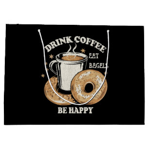 Drink Koffie Eet Bagels Wees Gelukkig Groot Cadeauzakje
