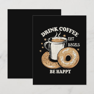 Drink Koffie Eet Bagels Wees Gelukkig Informatiekaartje
