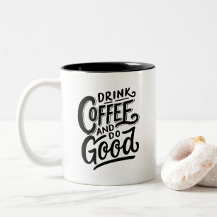 Drink Koffie en Doe Goed, Tweekleurige Koffiemok