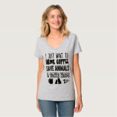 Drink koffie- en reddingdieren t-shirt (Voorkant volledig)