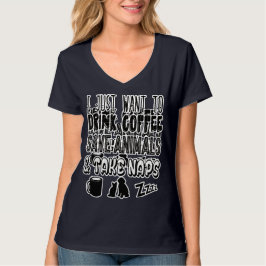 Drink koffie- en reddingdieren t-shirt