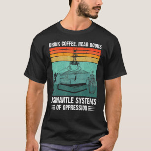 Drink Koffie lezen boekenontmantel systeem onderdr T-shirt