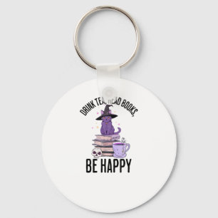 Drink Lees boeken Whimsigoth Halloween Design Sleutelhanger
