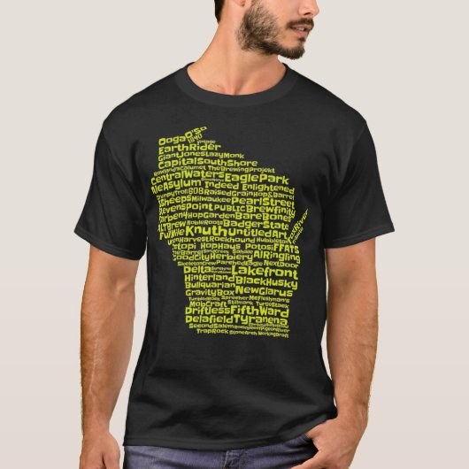 Drink Lokale Wisconsin Brouwerijen Craft Beer T-shirt (Voorkant)