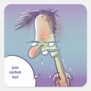 drink man grappige cartoon vierkante sticker