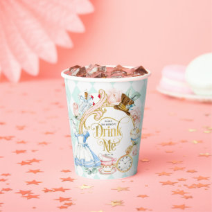 Drink me, Alice in Wonderland, meisje verjaardag Papieren Bekers