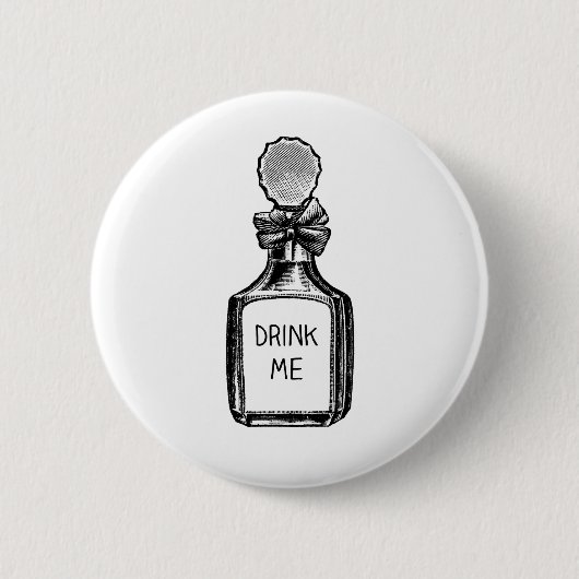 Drink me Alice in Wonderland Pin Badge Ronde Button 5,7 Cm (Voorkant)