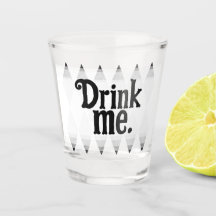 DRINK me Black White Harlequin Diamond Argyle Shot