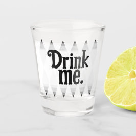 DRINK me Black White Harlequin Diamond Argyle Shot Shot Glas