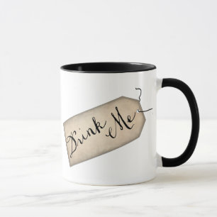 Drink me de Mok van het Label van het Papier