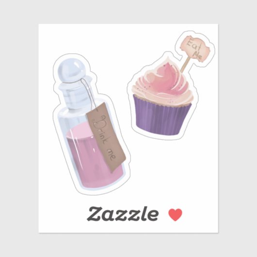 Drink me, Eat me Alice in Wonderland Sticker (Vel)