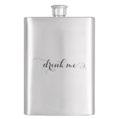 Drink me Elegant Script Flask Heupfles (Voorkant)