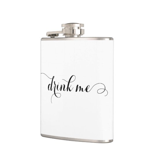 Drink me Elegant Script Flask Heupfles (Links)