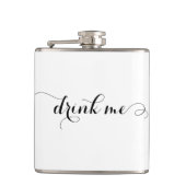 Drink me Elegant Script Flask Heupfles (Voorkant)