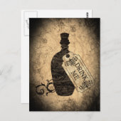 Drink me Fles Briefkaart (Voorkant / Achterkant)