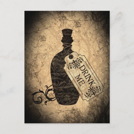 Drink me Fles Briefkaart (Voorkant)