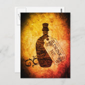 Drink me Fles Flame Briefkaart (Voorkant / Achterkant)