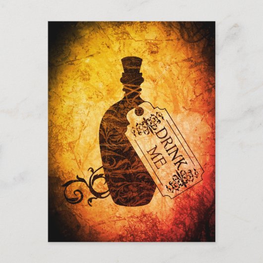 Drink me Fles Flame Briefkaart (Voorkant)