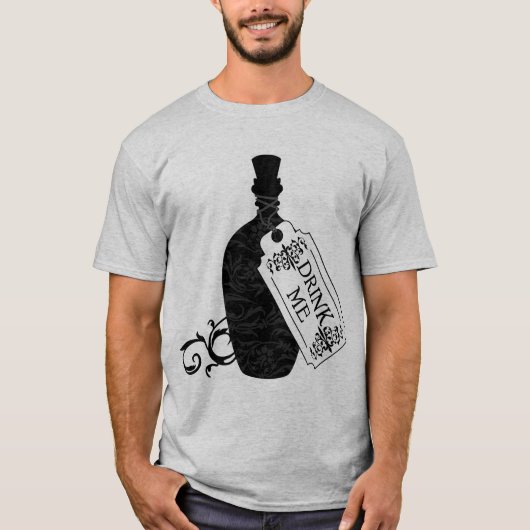 Drink me fles t-shirt (Voorkant)