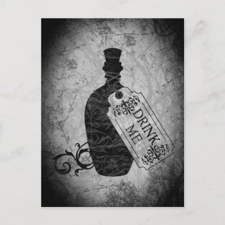 Drink me Grijze Briefkaart