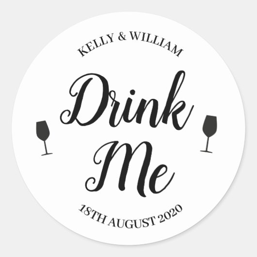 Drink me gunst sticker (Voorkant)