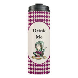 Drink me Mad Hatter Alice in Wonderland Magenta Thermosbeker