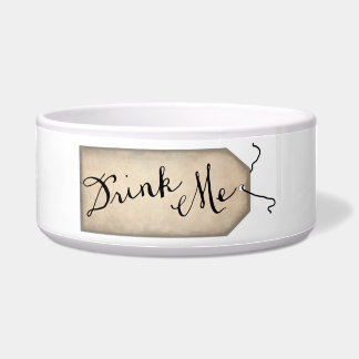 Drink me  papier Label Dog Bowl Voerbakje