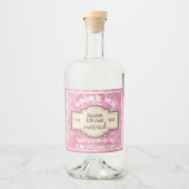DRINK ME Roze Gin Bruilofts Viering Fles Cadeau Likeurfles Etiket (Voorkant)