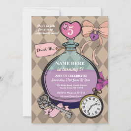 Drink me Uitnodiging Alice in Wonderland Dag