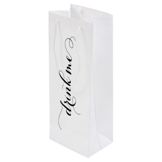Drink me wijn cadeau tas wijn cadeautas (Achterkant Gekanteld)