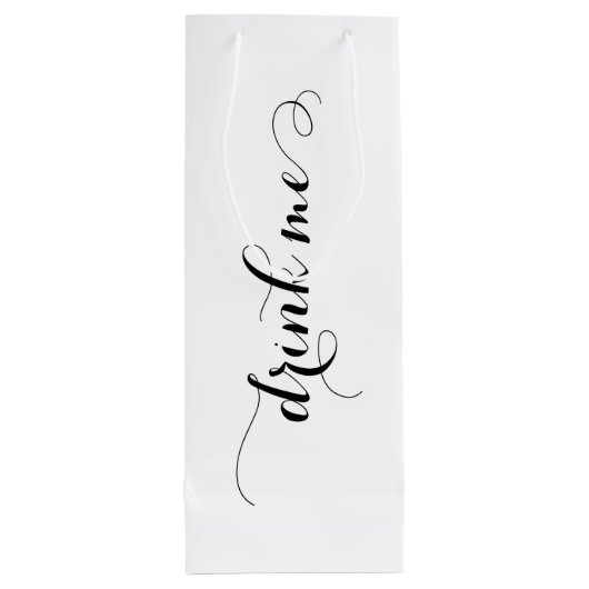 Drink me wijn cadeau tas wijn cadeautas (Achterkant)