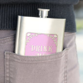 "Drink me" Wonderland Tea Party Cute Pink Emblem Flacon (Voorbeeld)