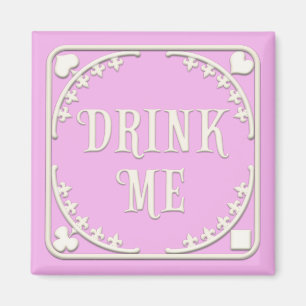 "Drink me" Wonderland Tea Party Enticting Pink Magneet