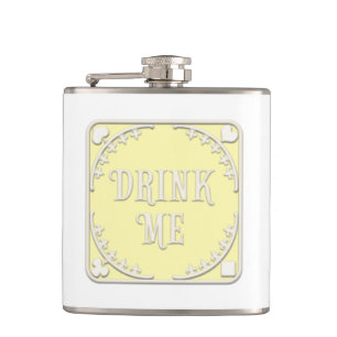 "Drink me" Wonderland Tea Party Yellow Emblem Heupfles