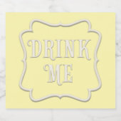 "Drink me" Wonderland Tea Party Yellow Likeurfles Etiket (Enkel label)