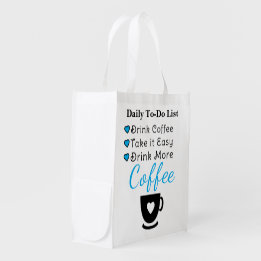 Drink meer koffie blauw boodschappentas